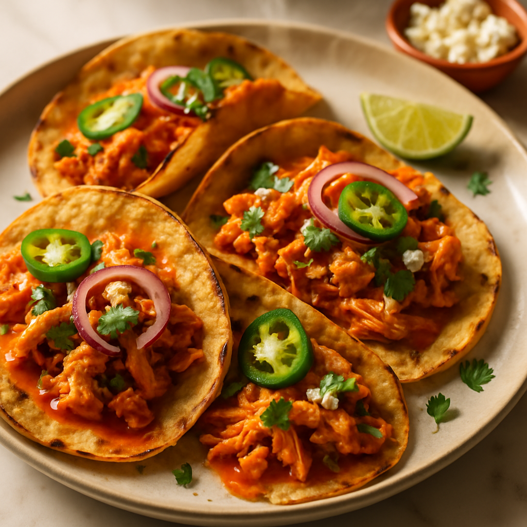 Smashed Buffalo Chicken Tacos