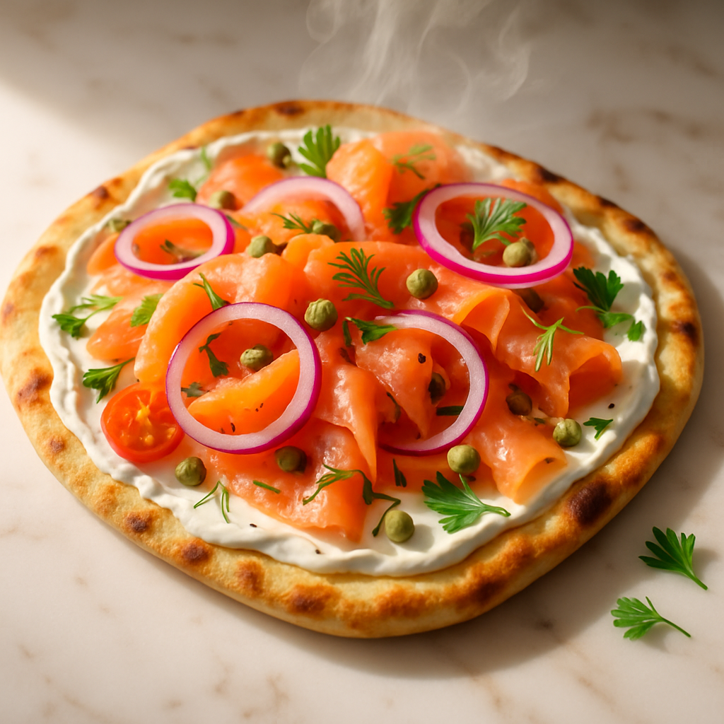 Smoked Salmon Cream Cheese Flatbread