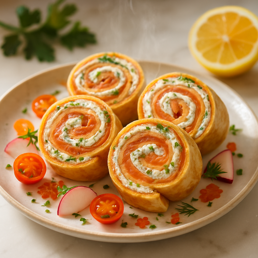 Smoked Salmon and Cream Cheese Pinwheels