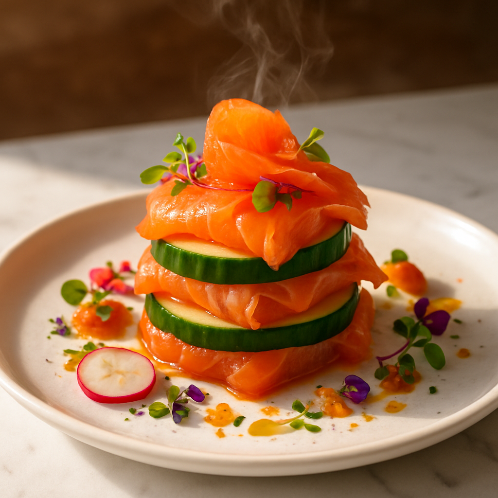 Smoked Salmon Cucumber Stack
