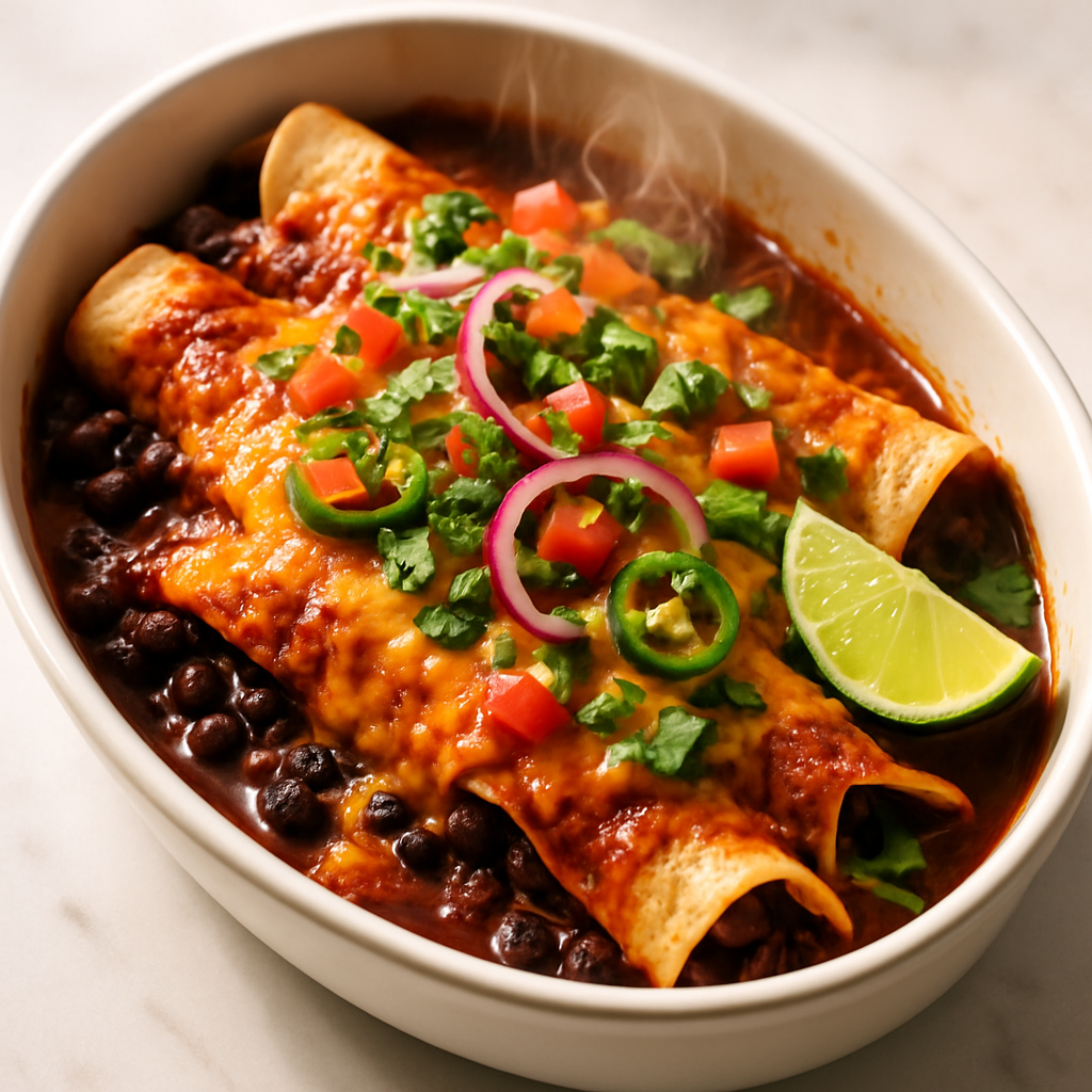 Smoky Black Bean Enchiladas