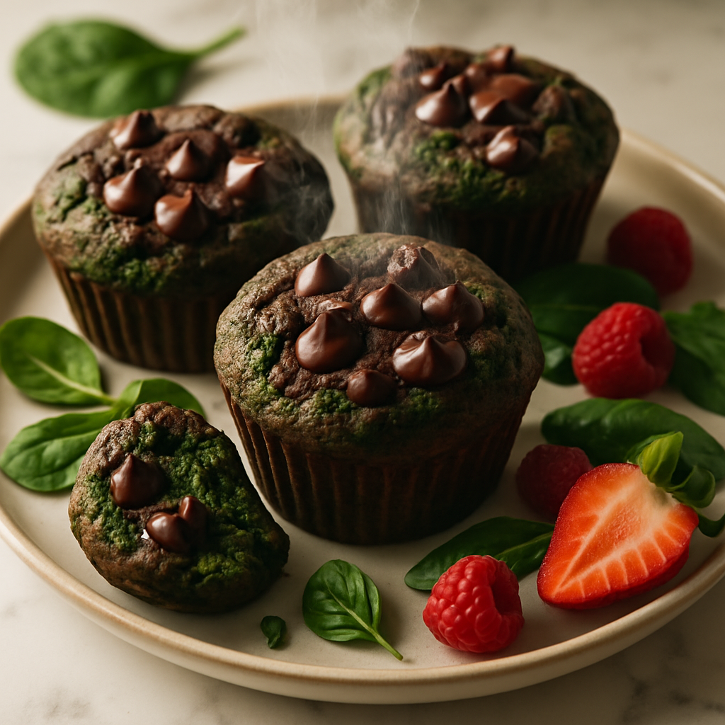 Sneaky Spinach Chocolate Muffins