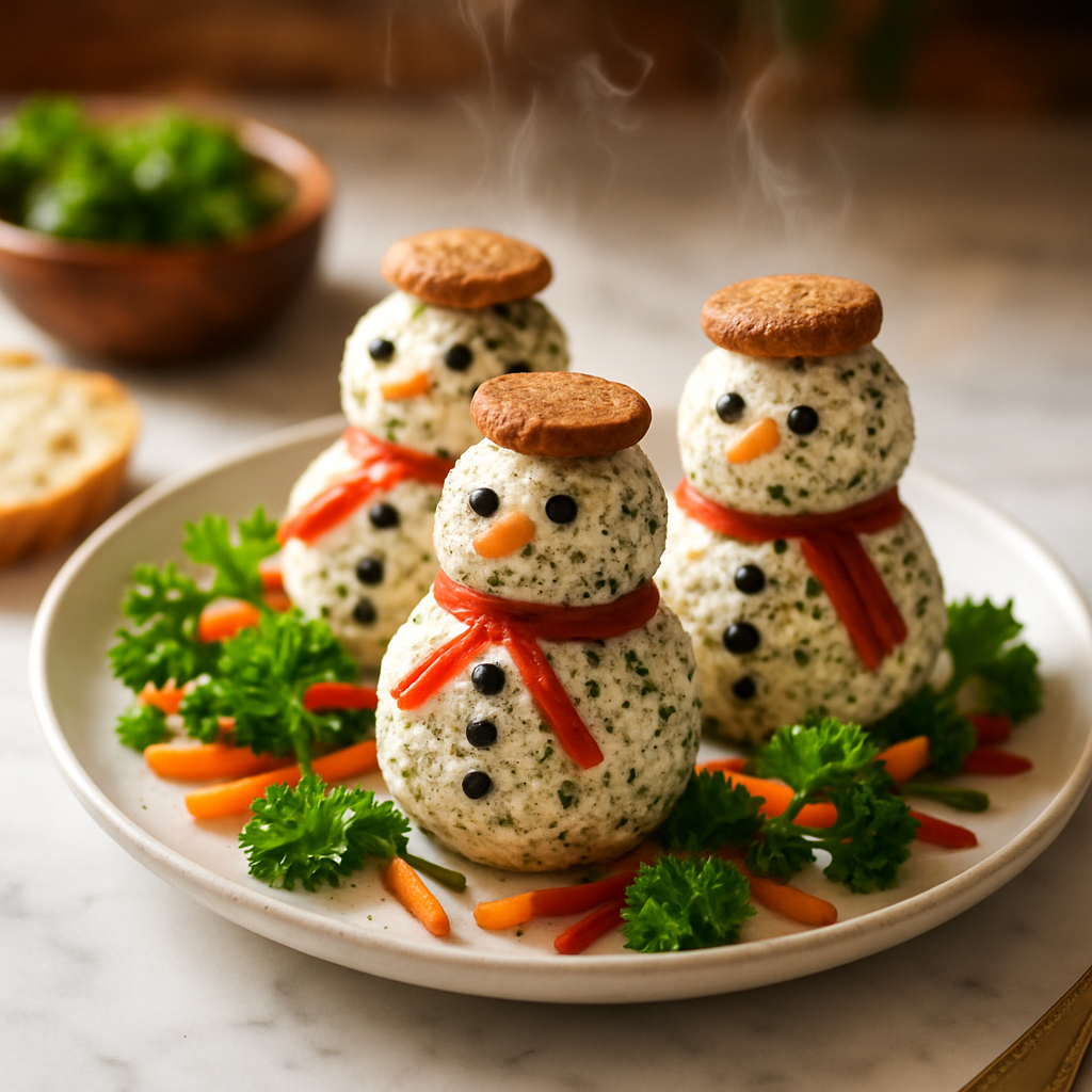 Snowman Cheese Balls