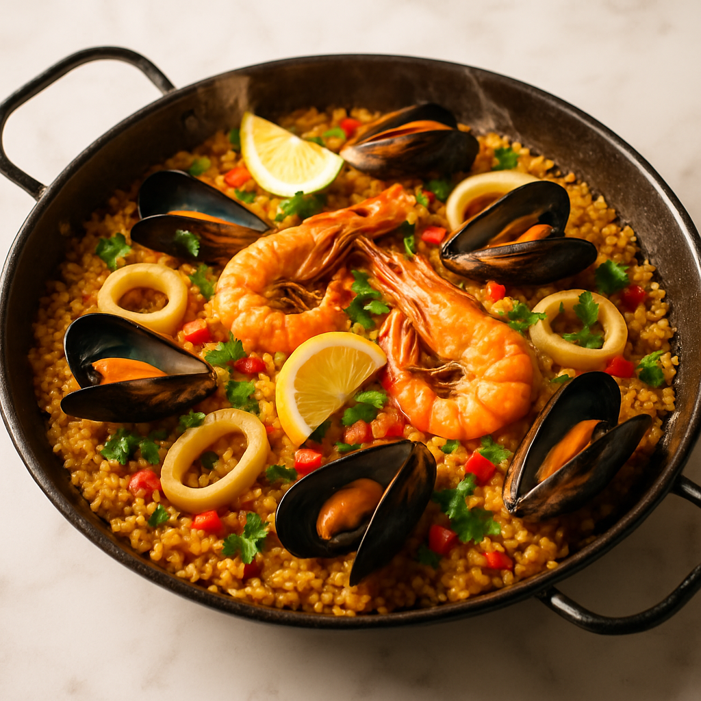 Spanish Seafood Paella Valenciana
