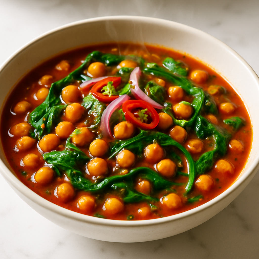 Spiced Chickpea and Spinach Stew
