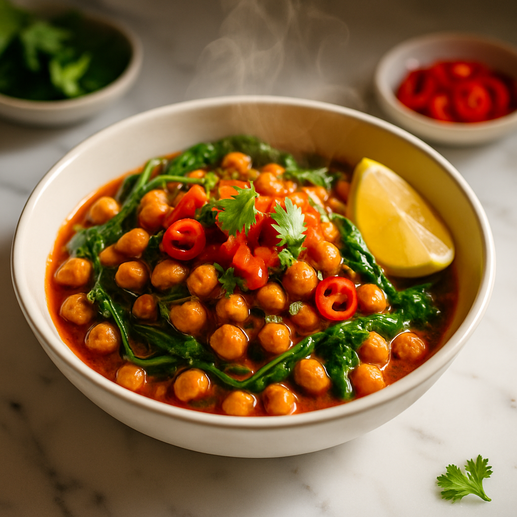 Spiced Chickpea and Spinach Bowl