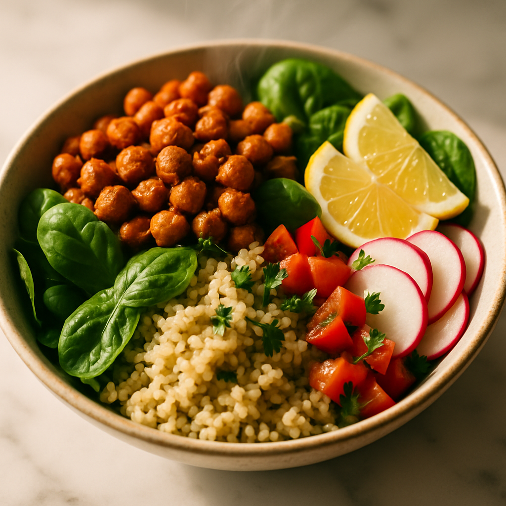 Spiced Chickpea and Spinach Power Bowl