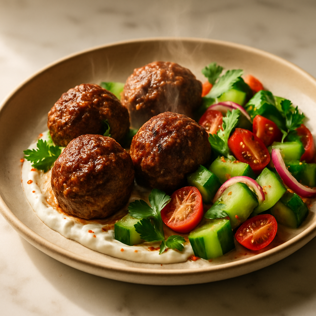 Spiced Lamb Meatballs with Cucumber Salad