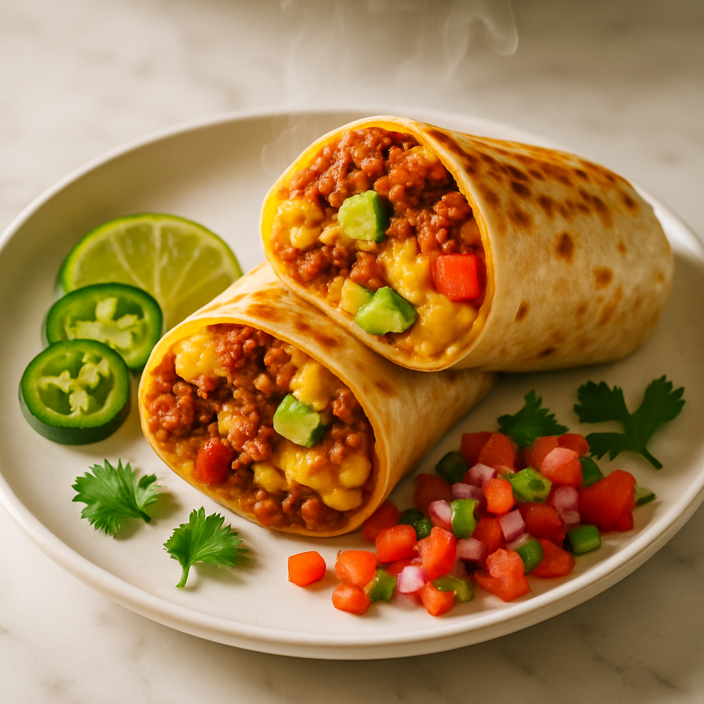 Spicy Chorizo Breakfast Burrito