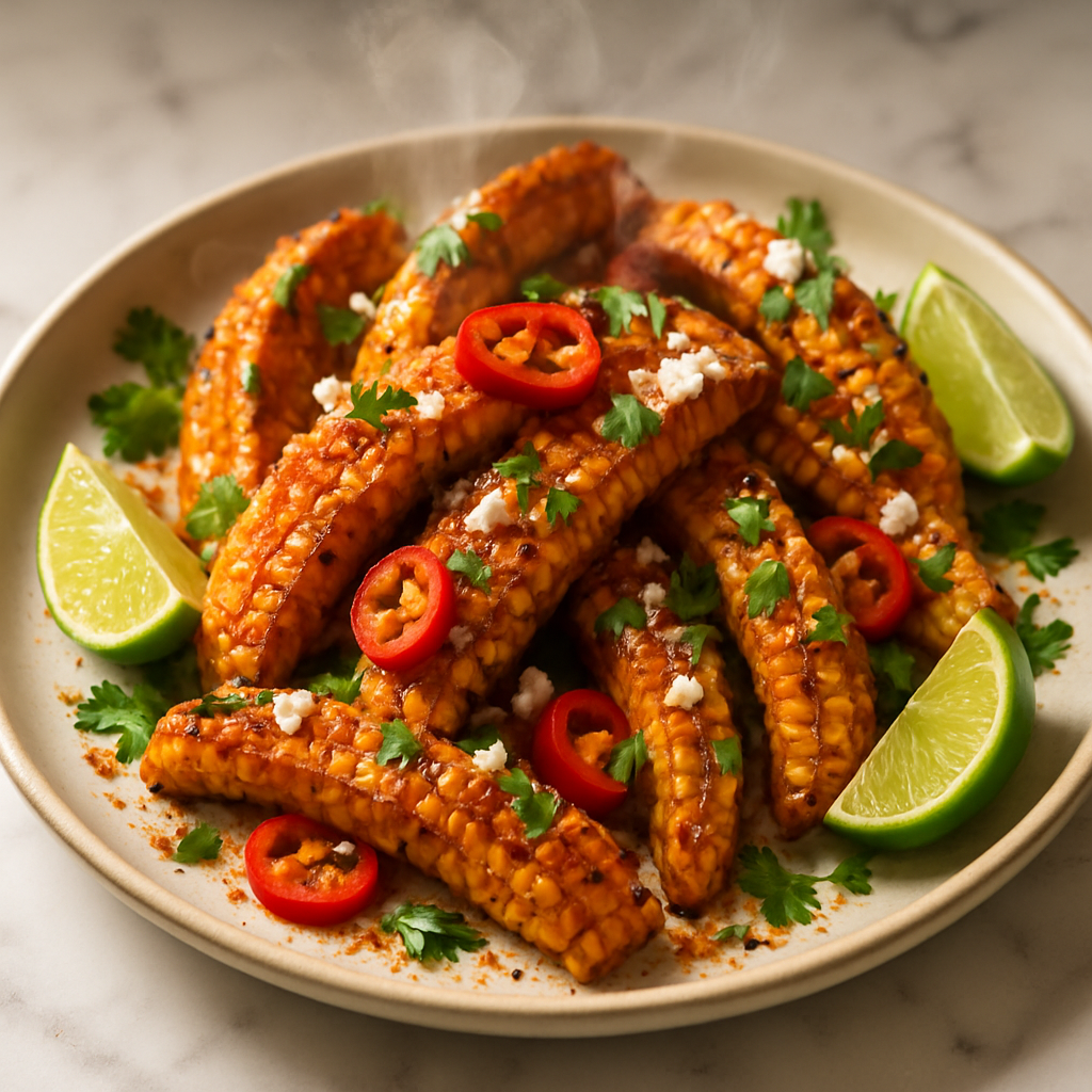 Spicy Elote Corn Ribs with Tajin
