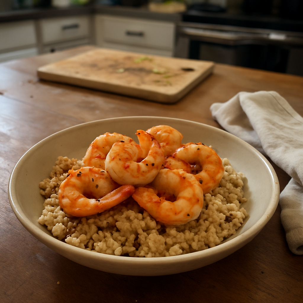 Spicy Garlic Shrimp and Quinoa Bowl