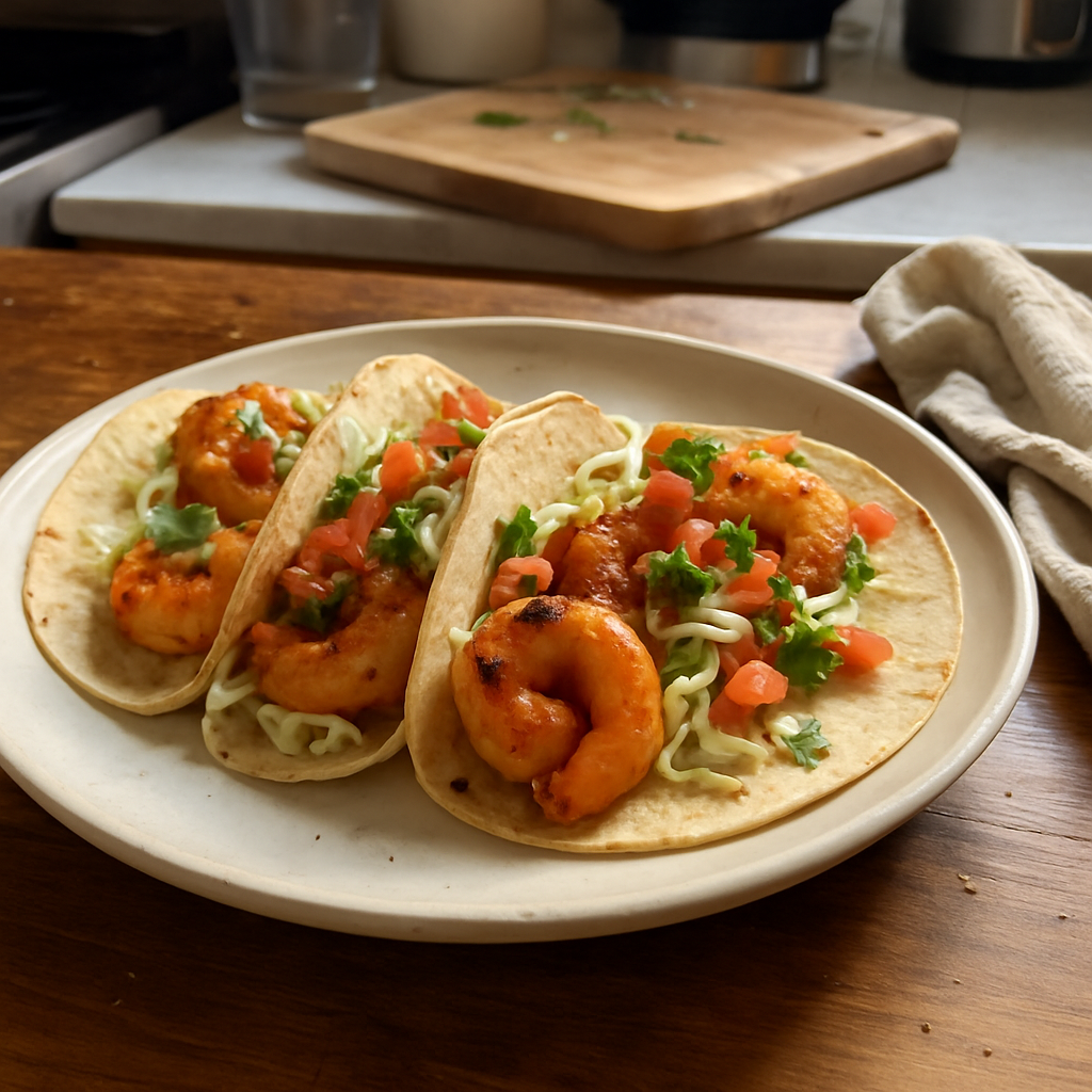 Spicy Garlic Shrimp Tacos