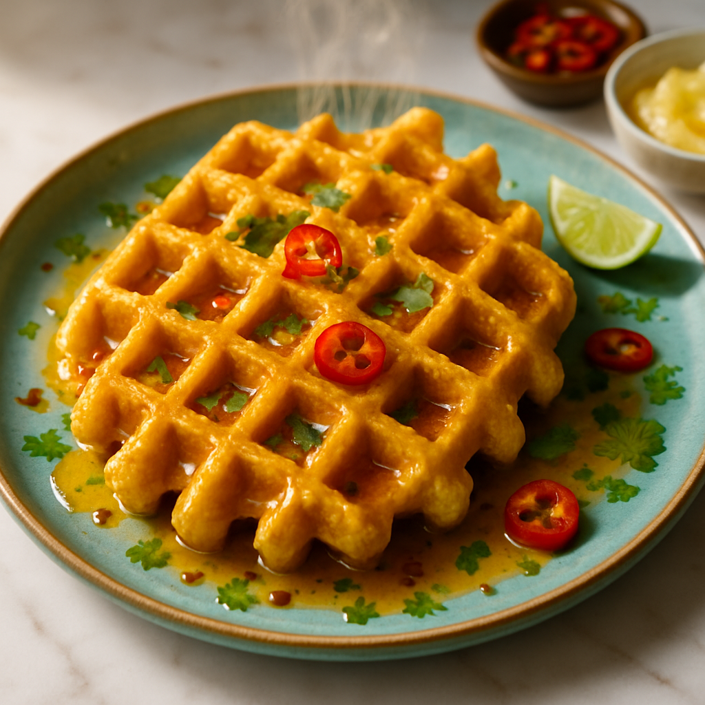 Spicy Honey Butter Cornbread Waffles
