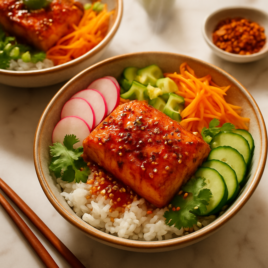 Spicy Salmon Rice Bowls