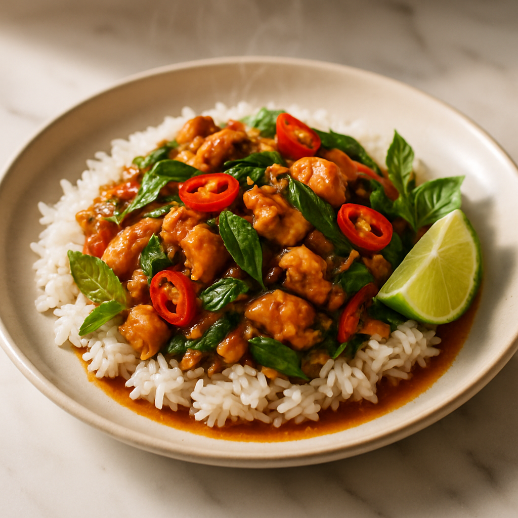 Spicy Thai Basil Chicken Stir Fry