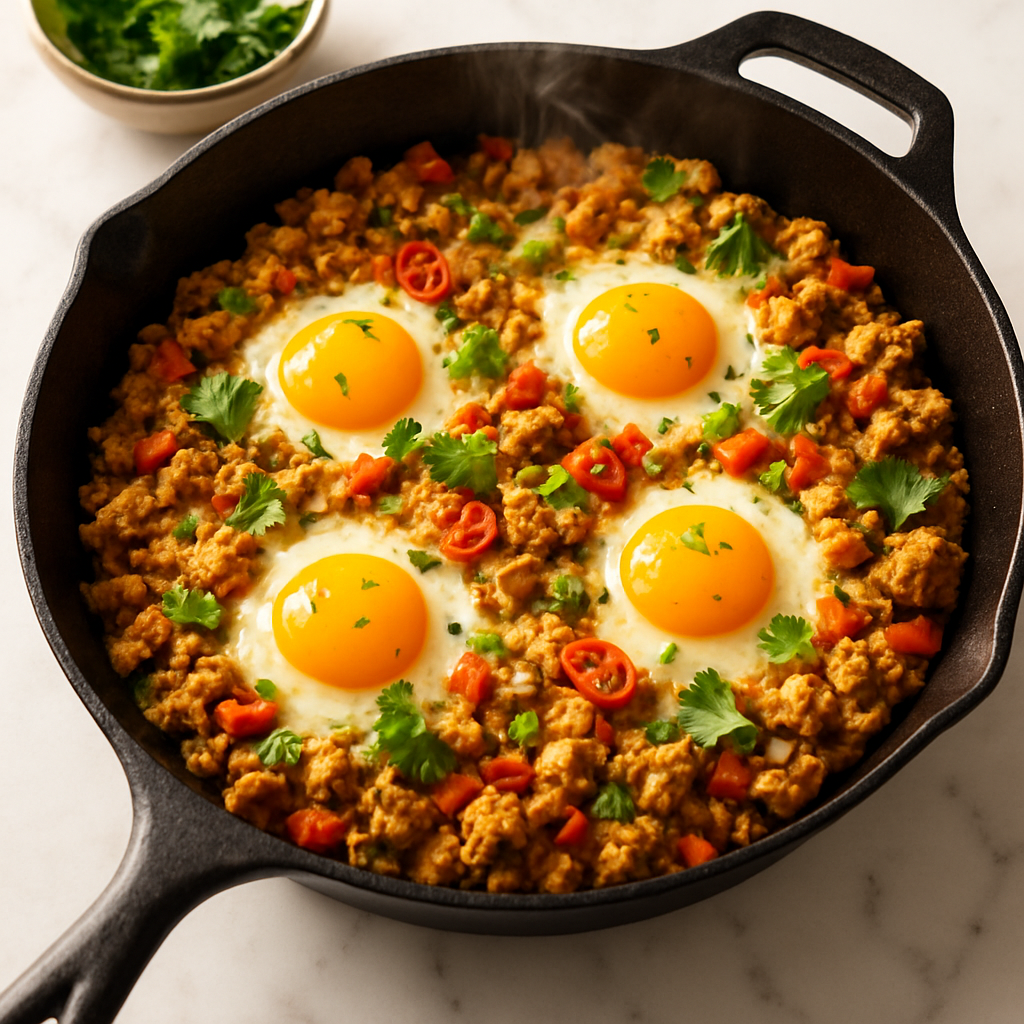 Spicy Turkey and Egg Scramble Skillet