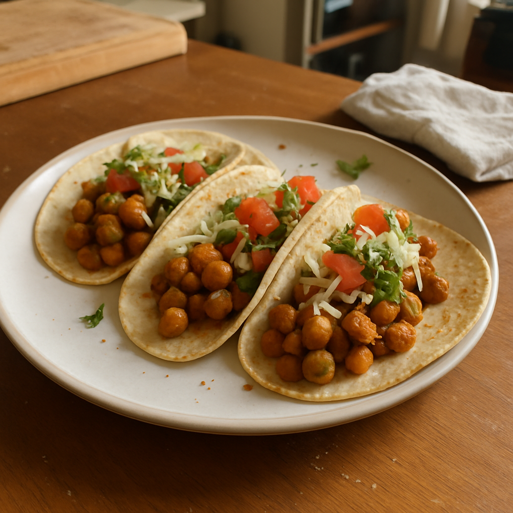 Spicy Vegan Chickpea Tacos
