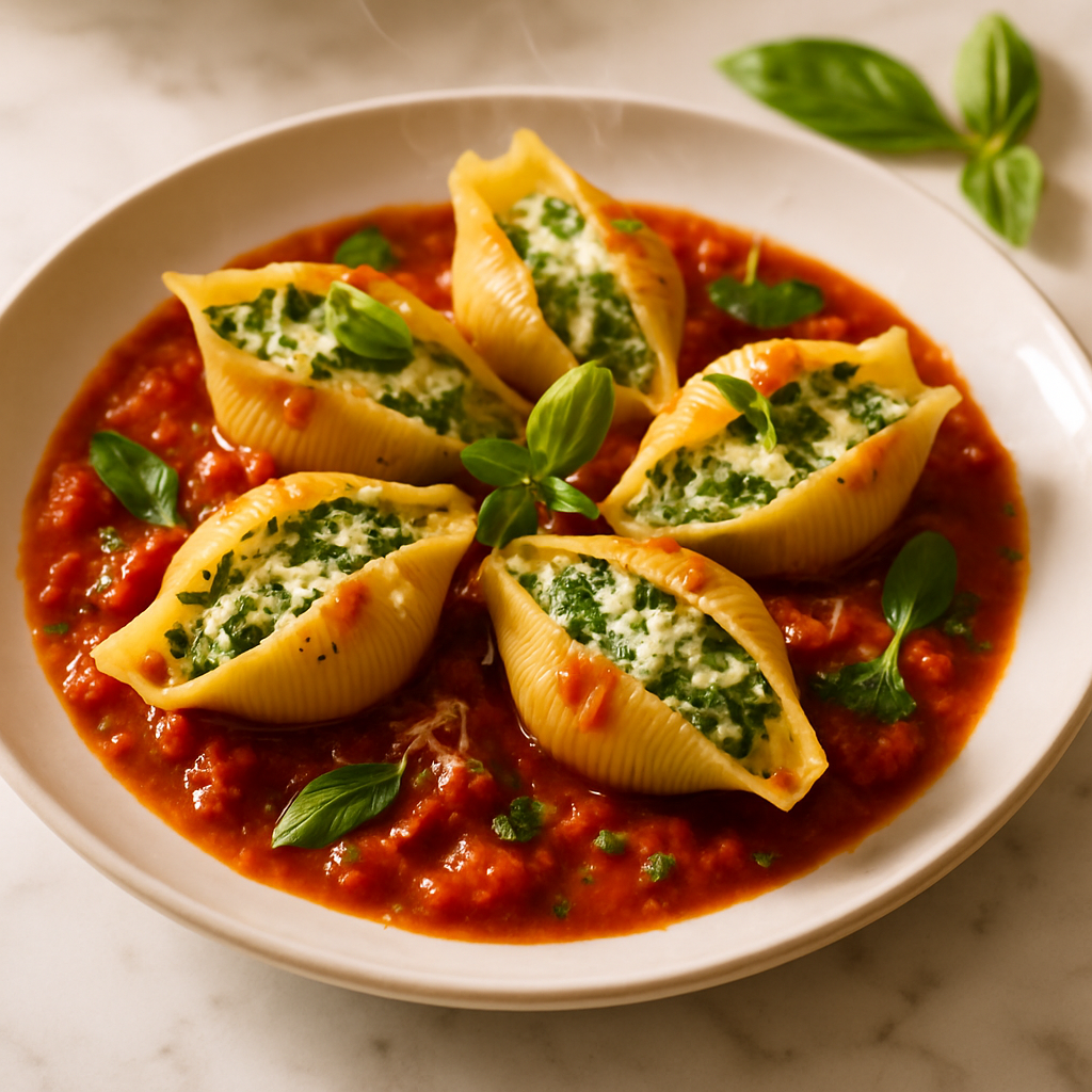 Spinach and Ricotta Stuffed Shells