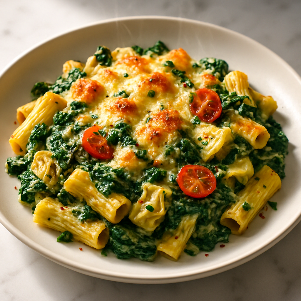Spinach Artichoke Pasta Bake