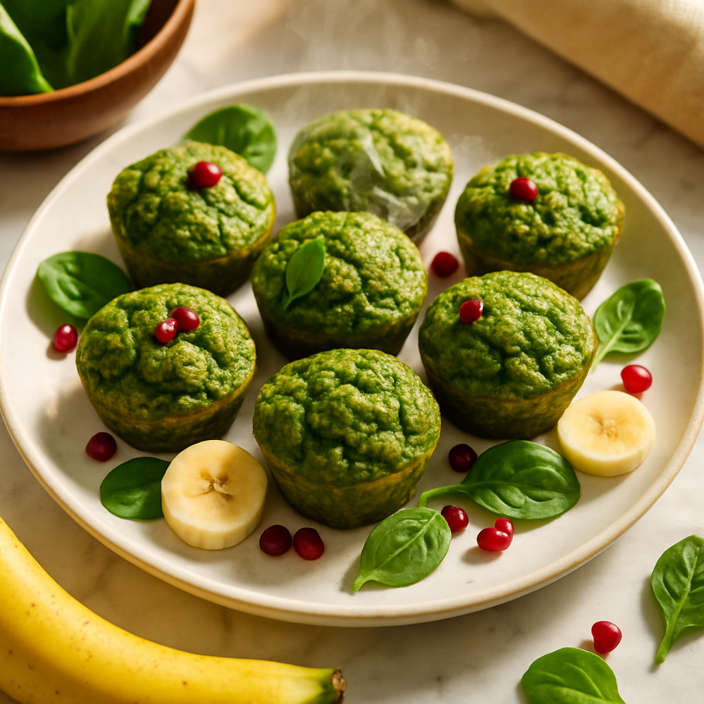 Spinach Banana Mini Muffins