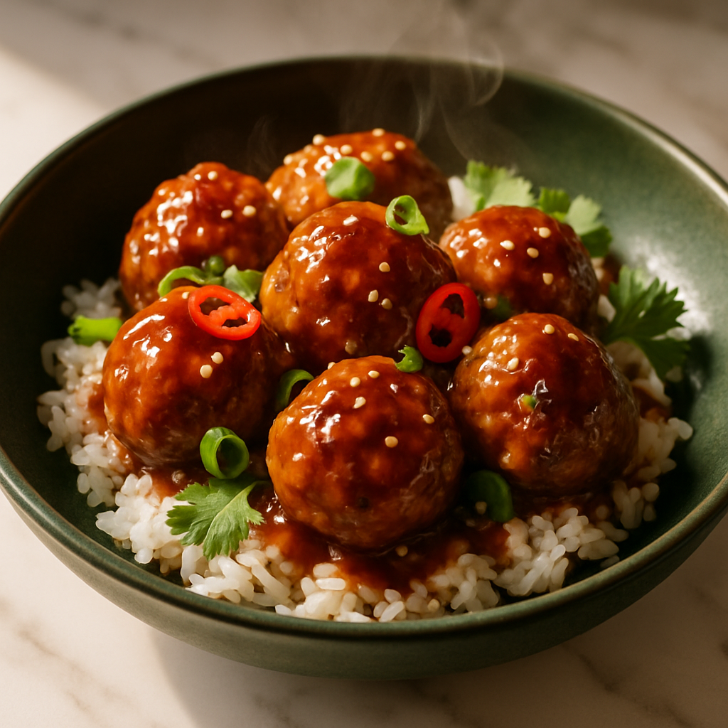 Sticky Honey Garlic Meatballs