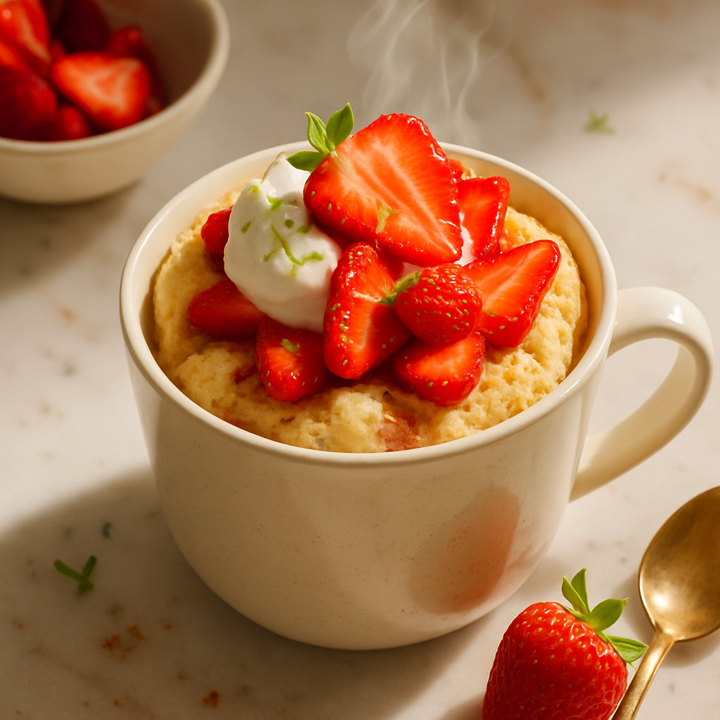 Strawberry Shortcake Mug Cake