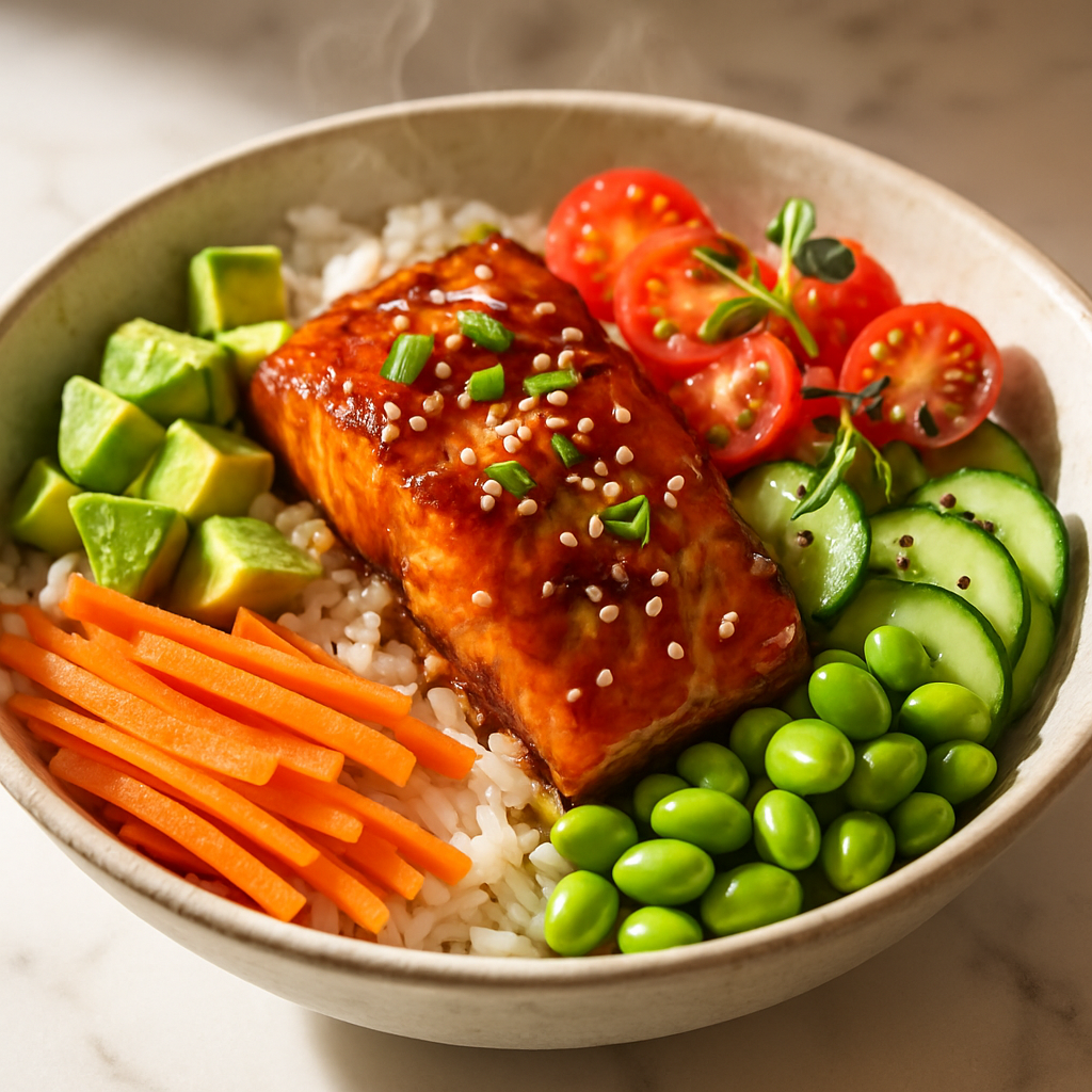 Teriyaki Salmon Poke Bowl