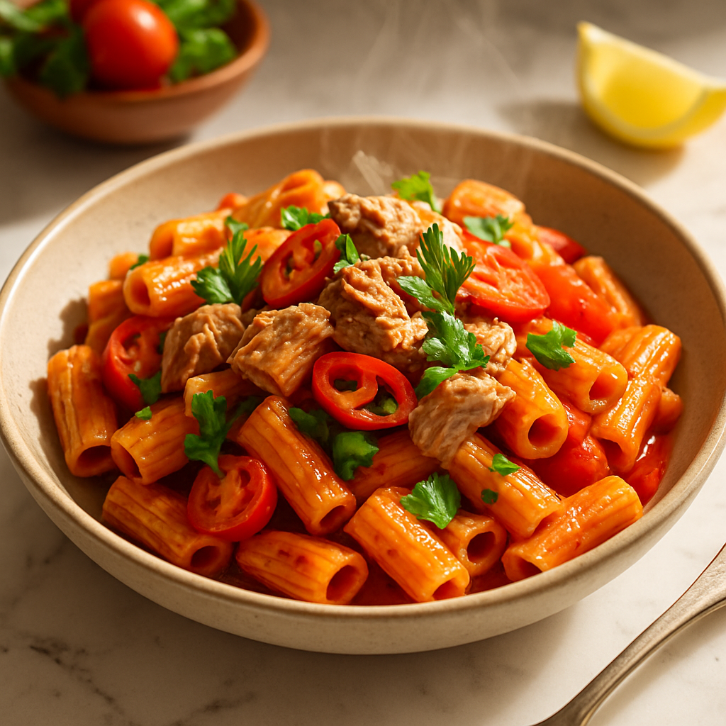 Tunisian Pasta with Harissa and Tuna
