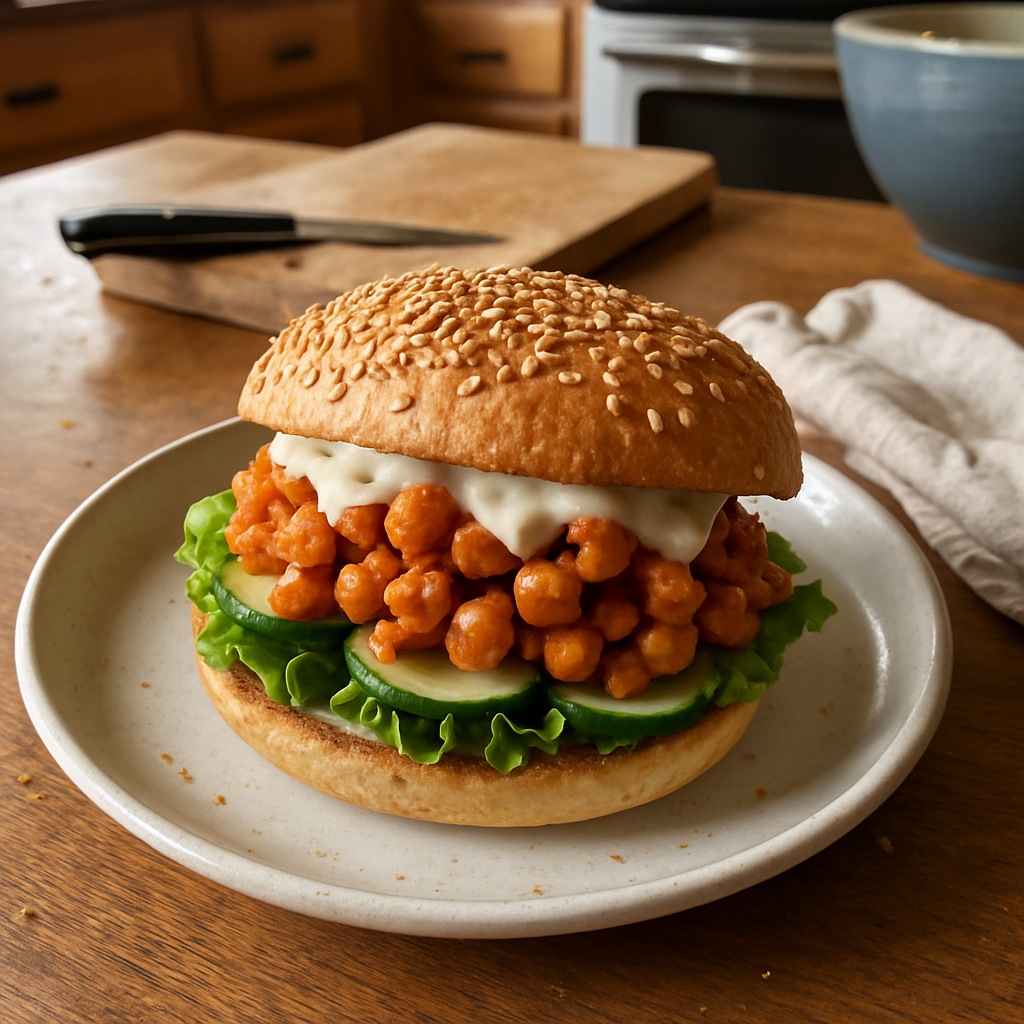 The Ultimate Crunchy Vegan Buffalo Chickpea Sandwich That Will Blow Your Mind