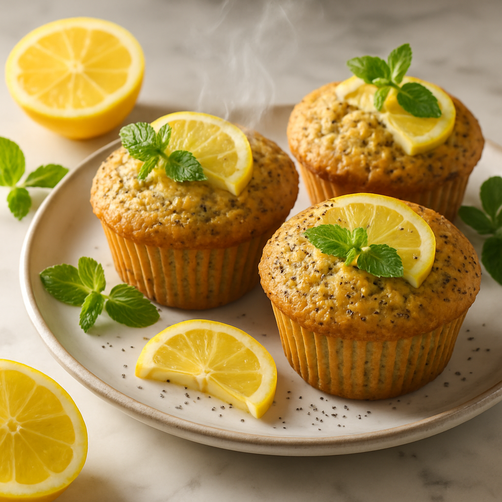 Vegan Lemon Poppyseed Muffins