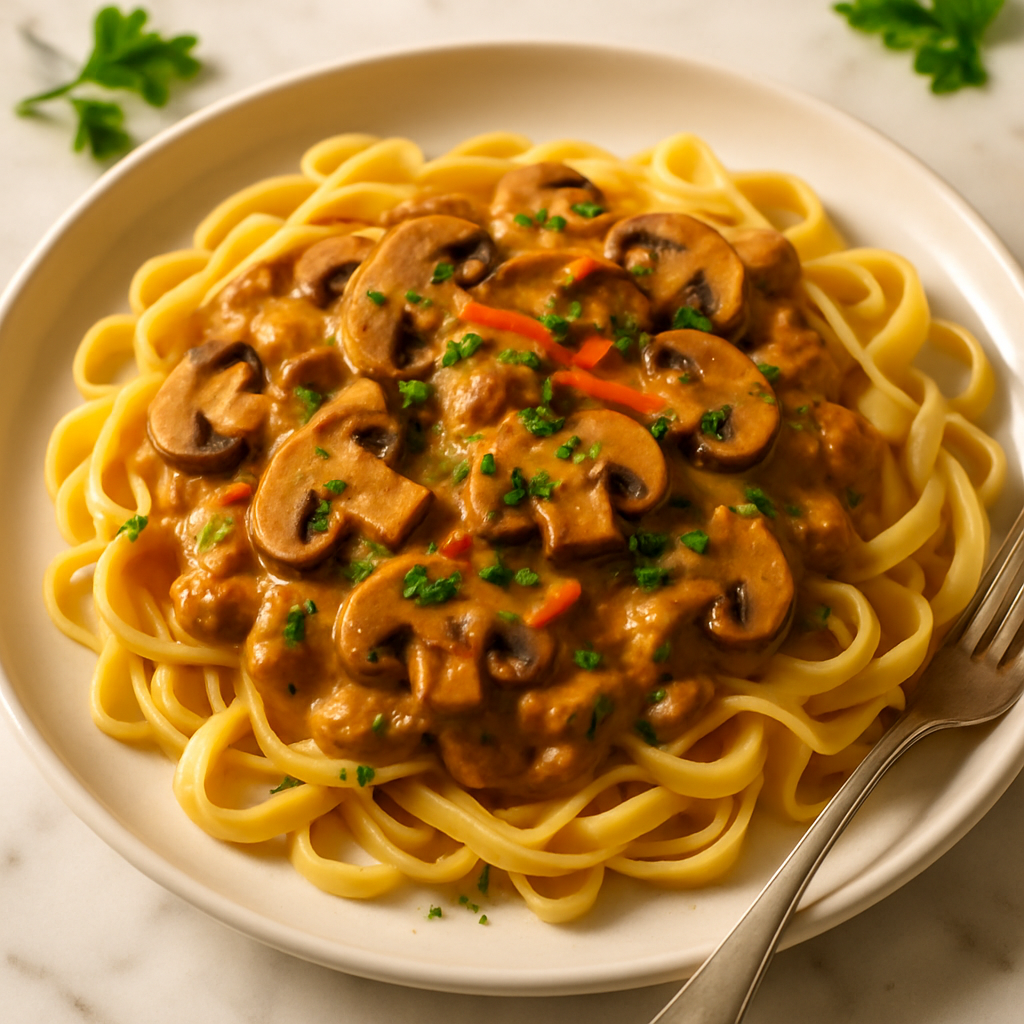 Vegan Mushroom Stroganoff