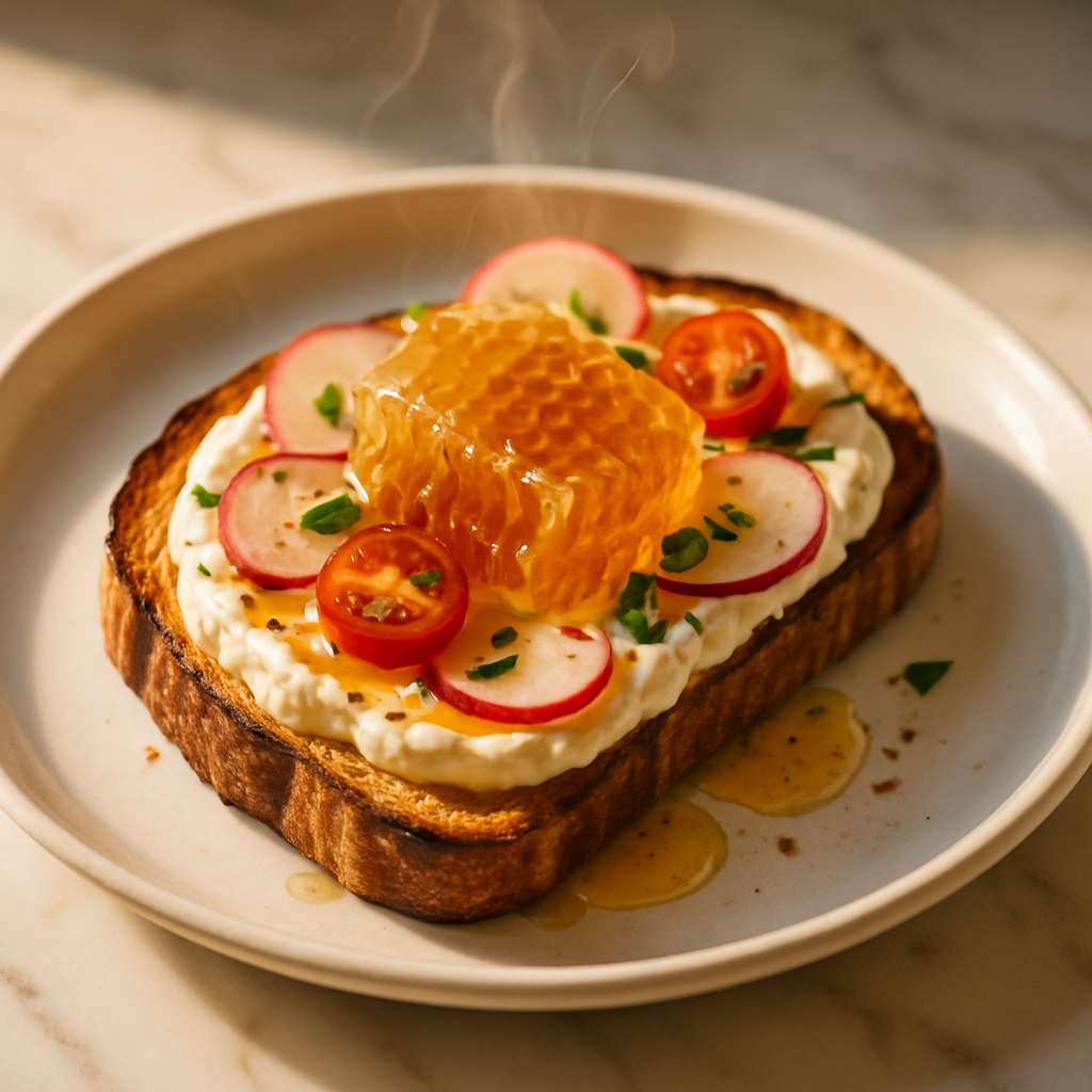 Viral Whipped Ricotta Toast with Honeycomb