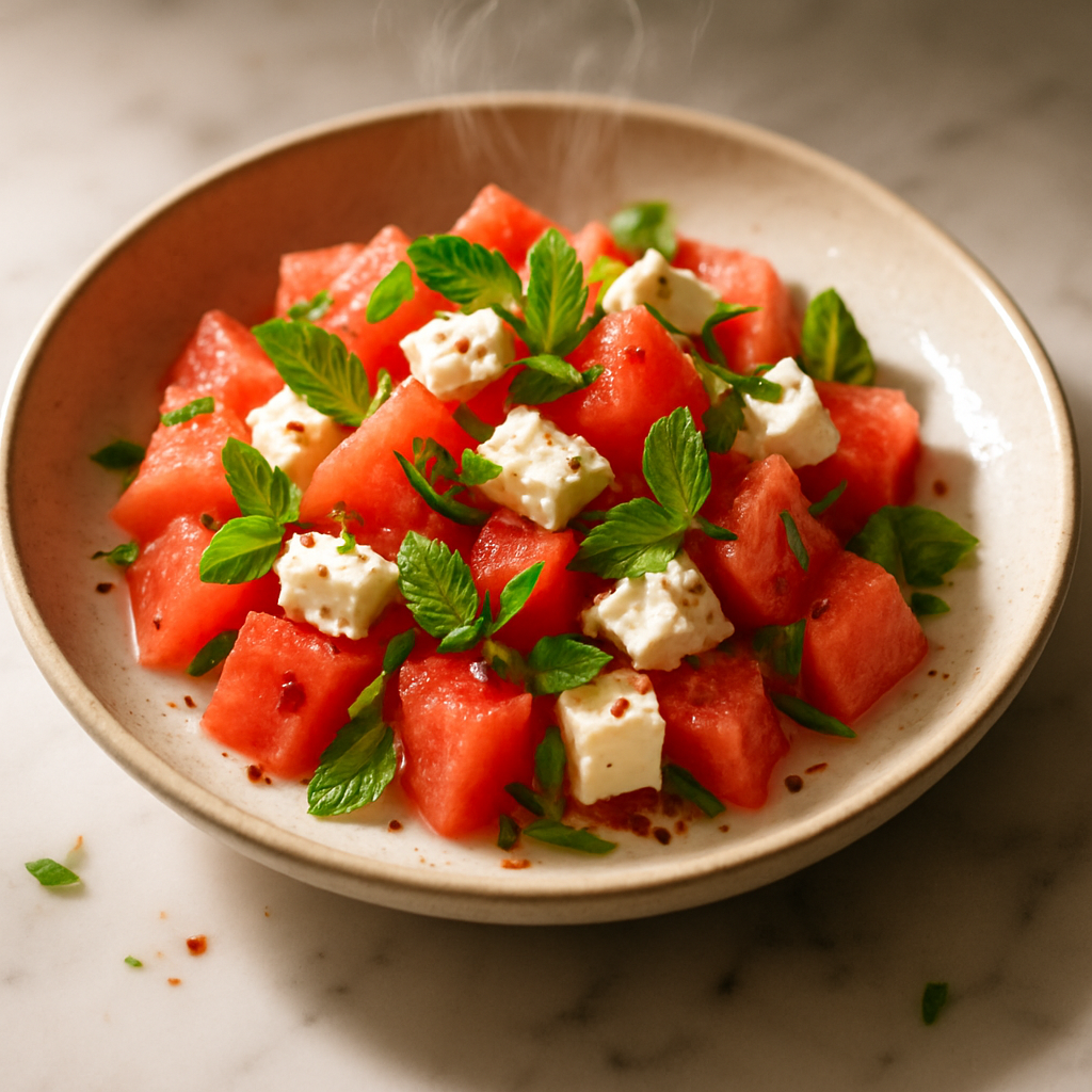 Watermelon Feta and Mint Salad