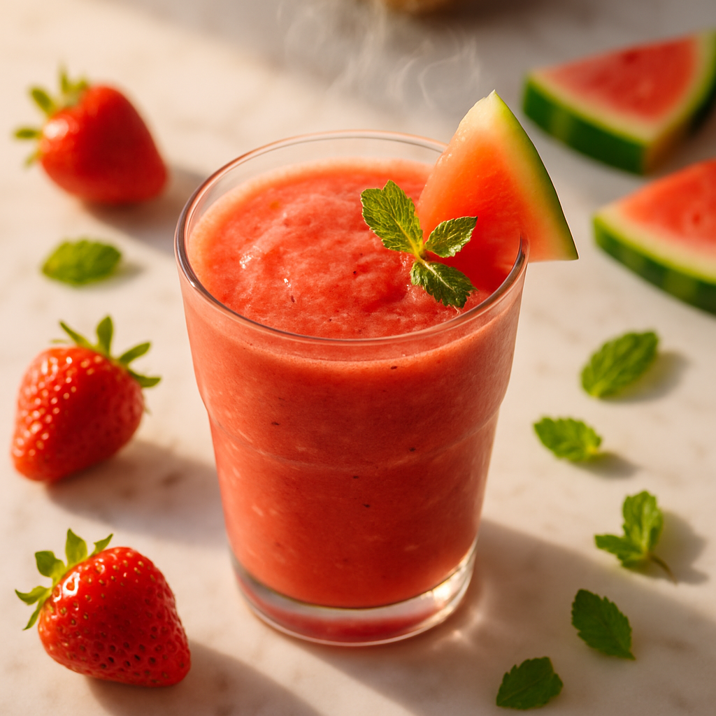 Watermelon Strawberry Refresher Smoothie