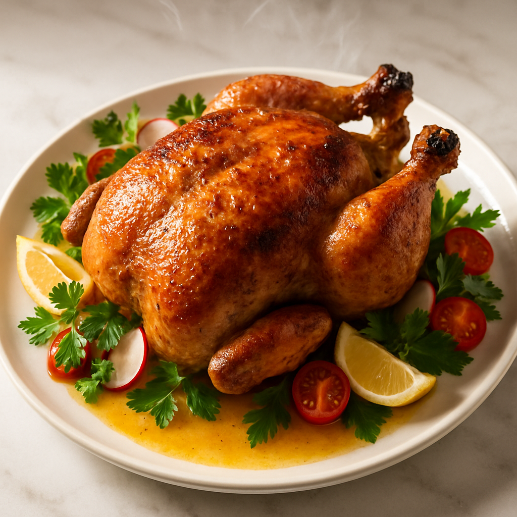 Whole Roasted Chicken with Schmaltz