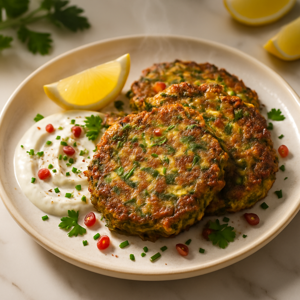 Zucchini Fritters with Garlic Yogurt