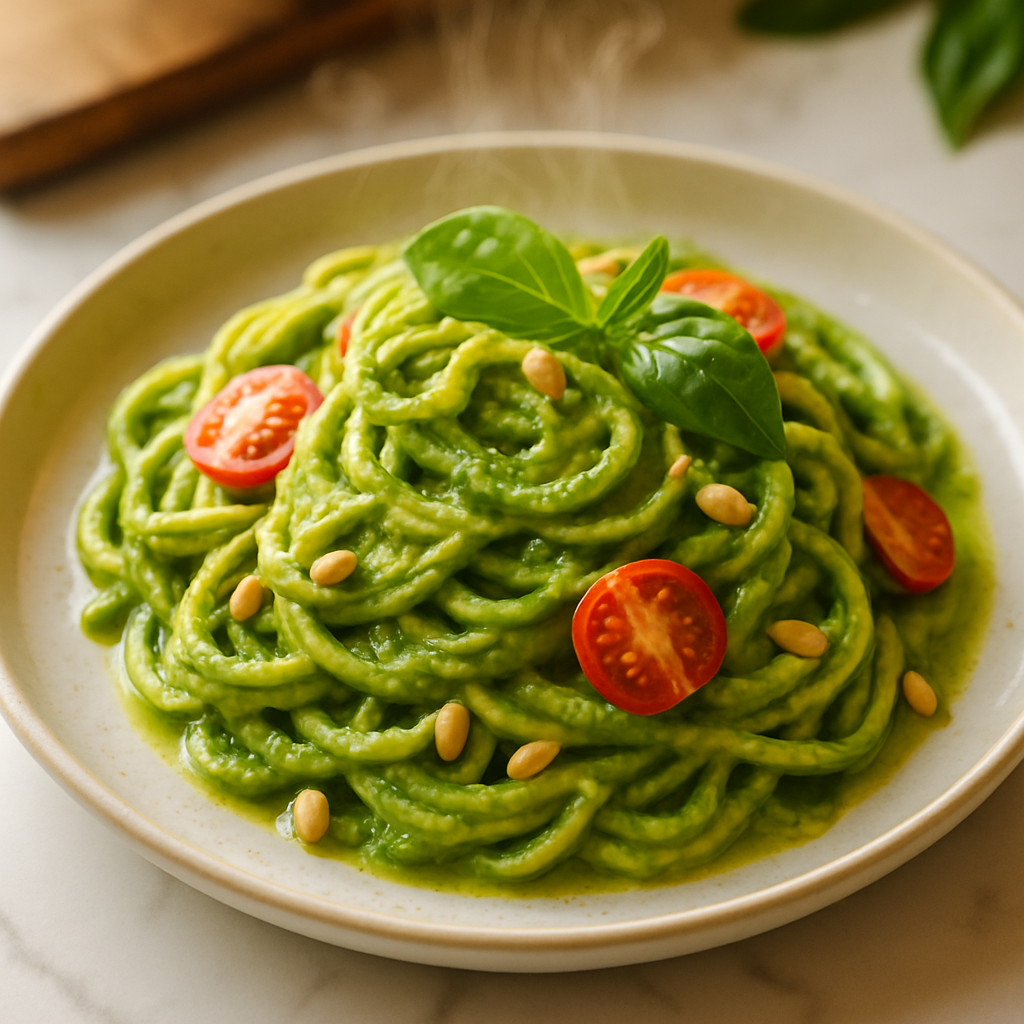 Zucchini Noodles with Avocado Pesto